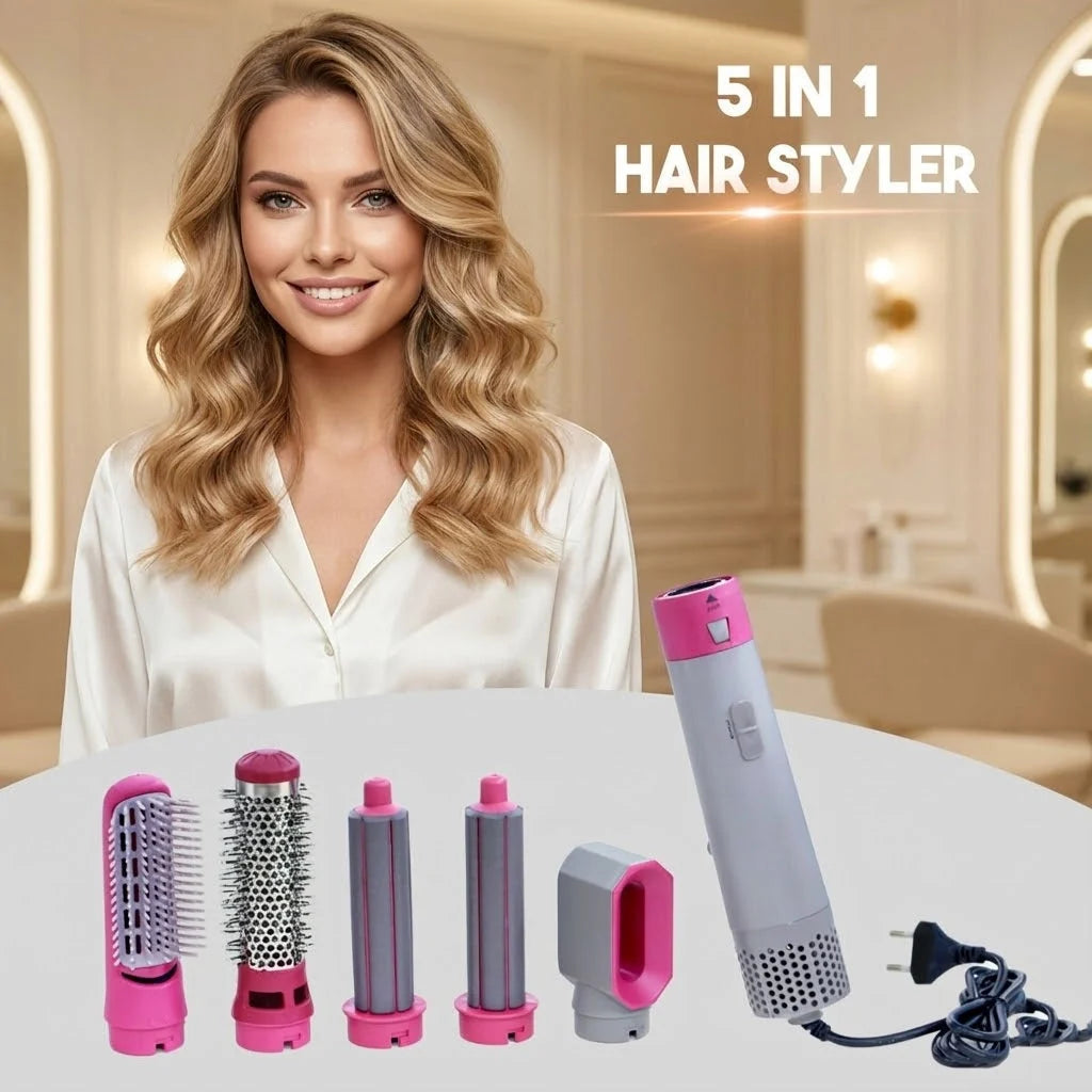 5 In 1 Hot Air Styler Hair Straightener Dryer Comb