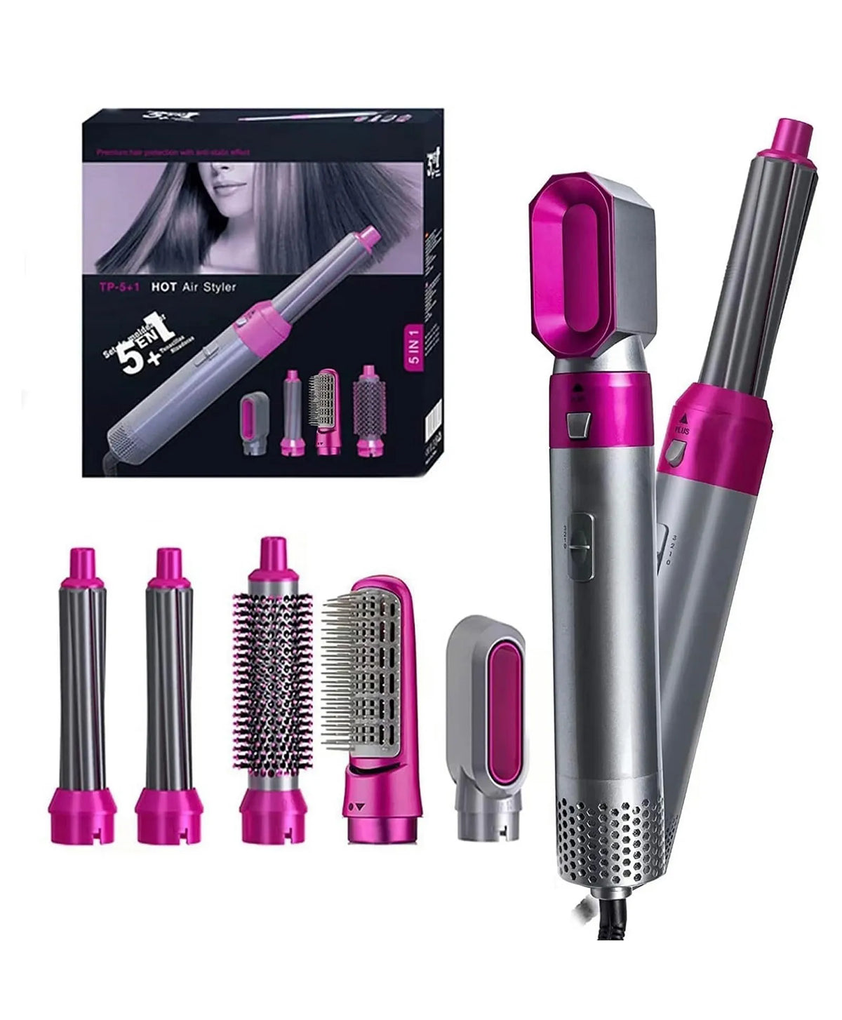 5 In 1 Hot Air Styler Hair Straightener Dryer Comb