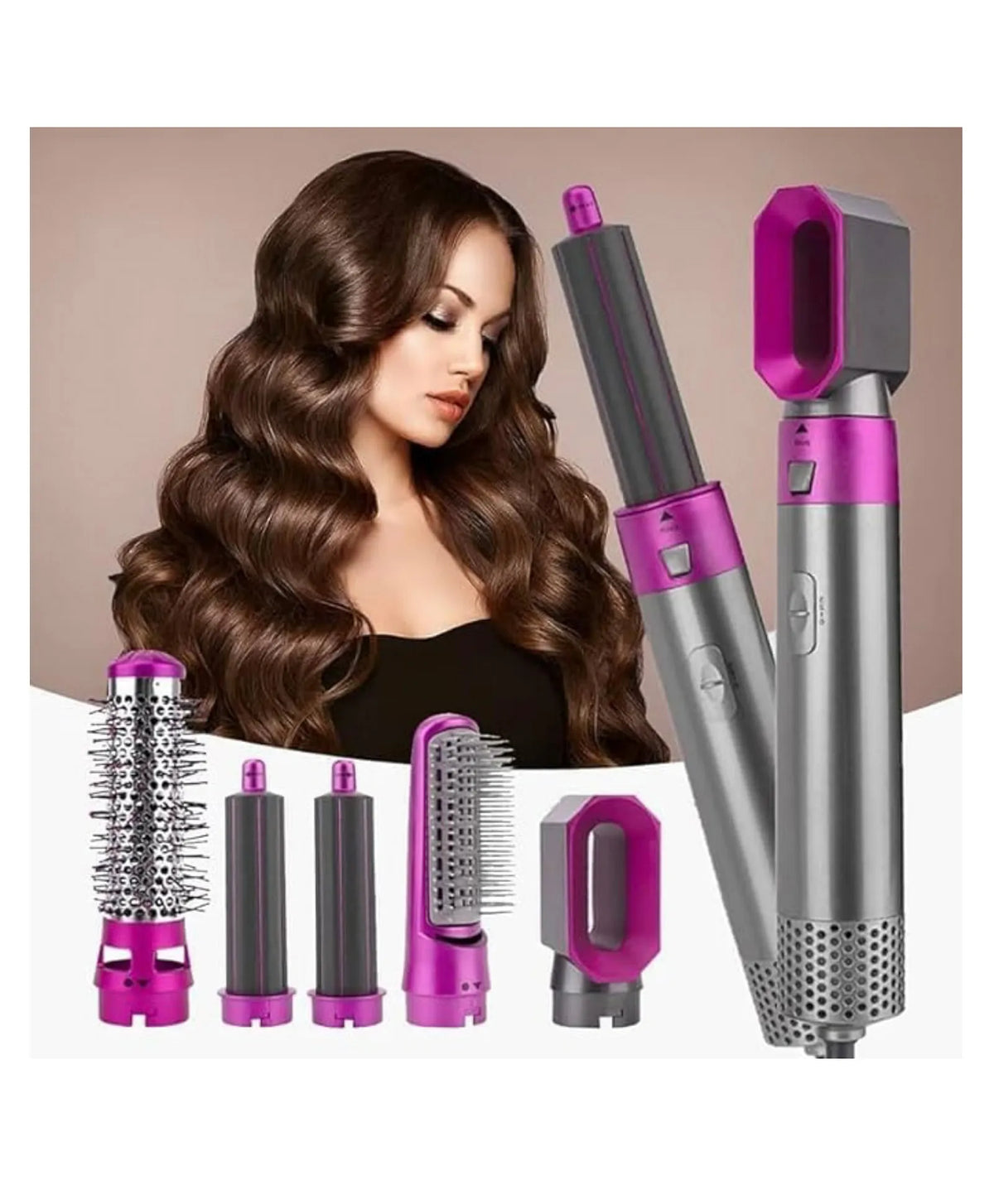 5 In 1 Hot Air Styler Hair Straightener Dryer Comb